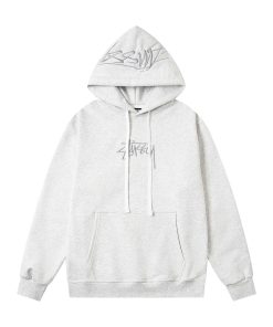Stussy SS25 Hooded American Retro Hoodie Unisex Grey OG0731369