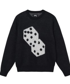 Stussy FW24 seahorse hair dice sweater Black OG0731351