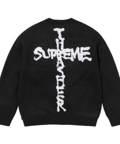 SUPREME ®/ THRASHER ®  CREWNECK FW24 Flame Joint Sweater  Black OG0730300