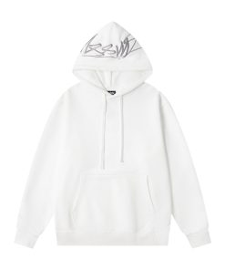 Stussy chest logo hooded American retro hoodie unisex White OG0731371