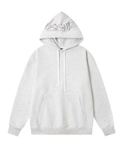 Stussy chest logo hooded American retro hoodie unisex Grey OG0731373