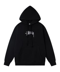 Stussy hooded American retro hoodie for both men and women  Black OG0801376
