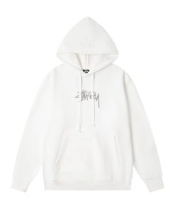 Stussy hooded American retro hoodie for both men and women White OG0801375