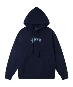 Stussy hooded American retro hoodie for both men and women Royal Blue OG0731374