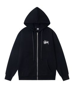 Stussy Basic Zip Hood Classic Zipper Hoodie Black OG0801378