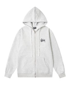 Stussy Basic Zip Hood Classic Zipper Hoodie Grey OG0801381