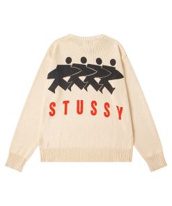 Stussy FW24 SURFMAN ICON COTTON LINEN CREW Sweater Apricot OG0731338