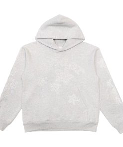 Sp5der Rhinestone Beluga Hoodie Heather Grey OG0725116