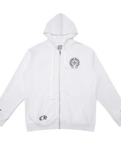 Chrome Hearts Hoodie Cuffs Sanskrit Printed Zipper Jacket White OG0725129