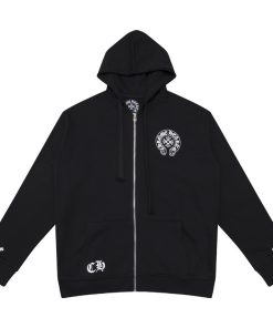 Chrome Hearts Hoodie Cuffs Sanskrit Printed Zipper Jacket Black OG0725128