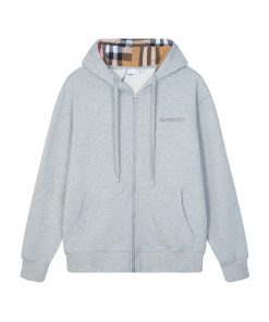 Burberry Zipper cardigan Hoodie Unisex Grey OG0728177