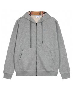 Burberry warhorse zipper cardigan hooded sweatshirt Grey OG0727162