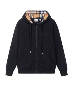 Burberry Zipper cardigan Hoodie Unisex Black OG0728178