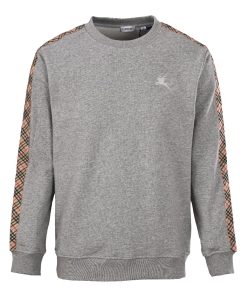 BURBERRY side diamond grid woven round neck sweatshirt grey OG0728210