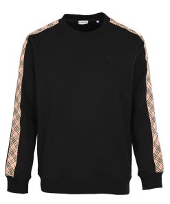 BURBERRY side diamond grid woven round neck sweatshirt Black OG0728211