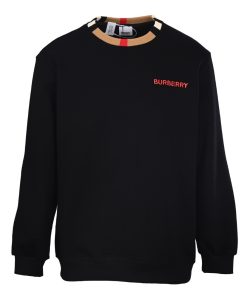 BURBERRY micro grid stitch round neck sweatshirt Black OG0728213