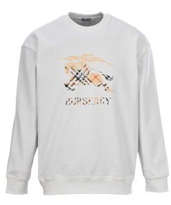 BURBERRY plaid warhorse round neck hoodie White OG0728203
