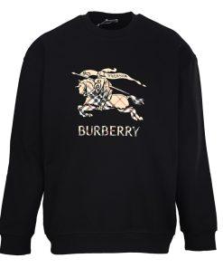 BURBERRY plaid warhorse round neck hoodie Black OG0728204