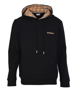 BURBERRY chest embroidered letter hooded sweatshirt Black OG0728196