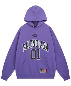 Balenciaga SS25 hooded long sleeved sweatshirt Purple OG0801391