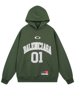 Balenciaga SS25 hooded long sleeved sweatshirt Green OG0801392