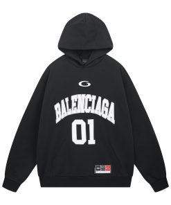 Balenciaga SS25 hooded long sleeved sweatshirt Black OG0801390