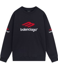 Balenciaga round neck hoodie black OG0801409