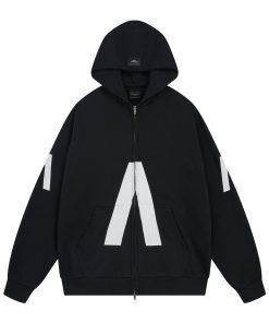 Balenciaga hooded zipper cardigan sweatshirt Black OG0801387