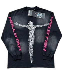 Hellstar Christ Long-Sleeve T-Shirt Washed Black OG0803431