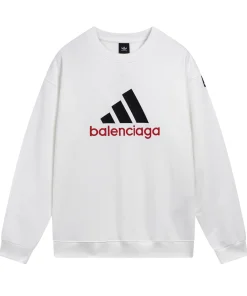 Balenciaga AD joint round neck hoodie white OG0801410