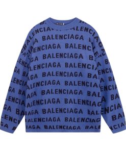 BALENCIAGA wool knitted sweater Blue OG0801397