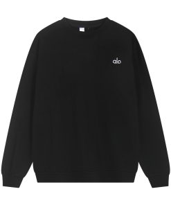 Alo Classic Round Neck Hoodie Black OG0801422