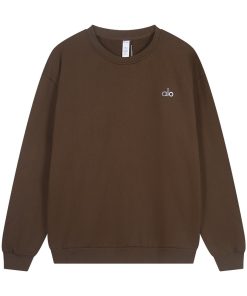 Alo Classic Round Neck Hoodie Coffee OG0801421