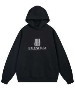 Balenciaga SS25 autumn and winter hooded sweatshirt Black OG0801394