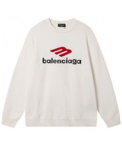 Balenciaga’s new jacquard wool knitted sweater white OG0801408
